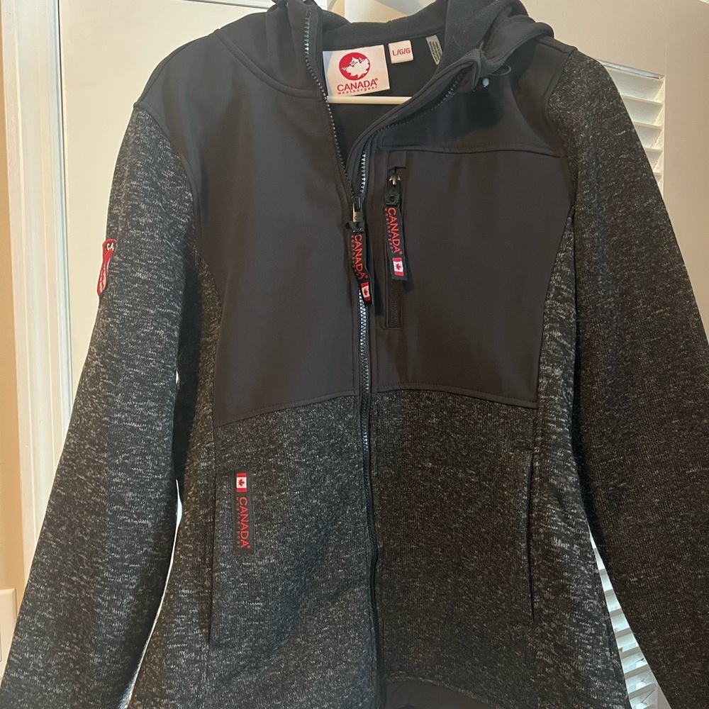 Canada Weather Gear Black and Gray Zip Up Fleece